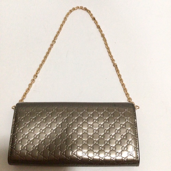Gucci Metallic Gray Wallet on Chain - Picture 3 of 16